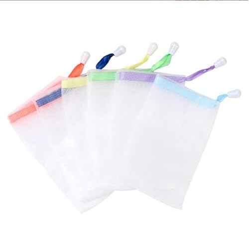 10 PCS Foaming Mesh Bags, Portable Soap Saver Hangable Net Soap Pouches, Nylon Drawstring Bags Shower Foaming Mesh Face Cleansing Tool Bath Soaps