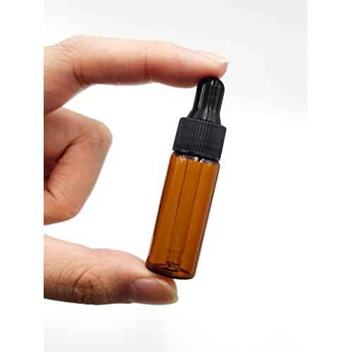 15Packs 5ml Tiny Amber Glass Mini Dropper Bottles for Essential Oils, Cosmetics, and Liquid Small Empty Travel Sample Vials with Dropper and Black Caps