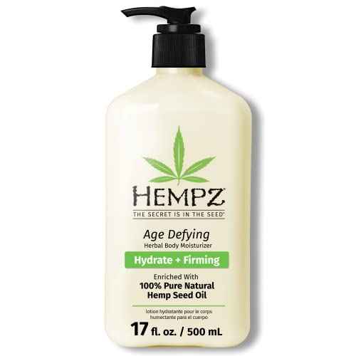 Hempz Age-Defy Body and Hand Lotion for Dry Skin, for Cracked & Crepey Skin, Quick Absorption Moisturizer, Large 17 oz