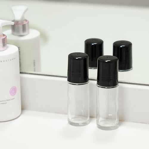 2 PCS Empty Glass Roller Bottles Plastic Roller Ball £¬Deodorant Roll On Bottles for Essential Oils, Perfume, Cosmetics £¨30ml £© (2pcs Round)