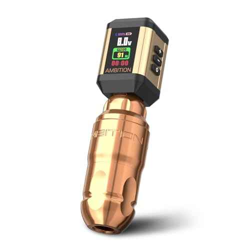 Ambition Lutin Rotary Tattoo Machine with Korall Tattoo Power Supply 2200mAh Straight Drive Bar - Wireless Tattoo Machine Short Tattoo Pen with Brushless Motor with RCA Cord for Tattoo Artist