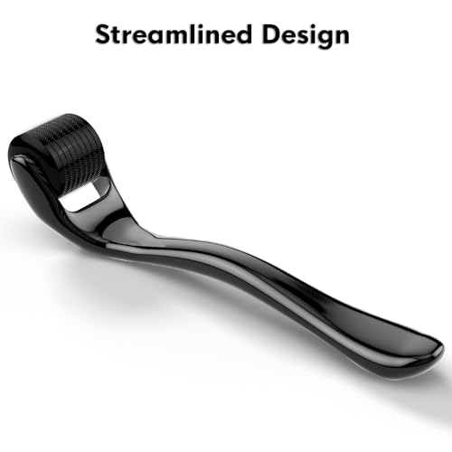 540 Titanium Derma Roller for Face Hair Beard Scalp,Beard Microneedle Roller,Personal Use Microneedling,Microdermabrasion Cosmetic Beauty Instrument for Men Women£¨Black 1.o£©