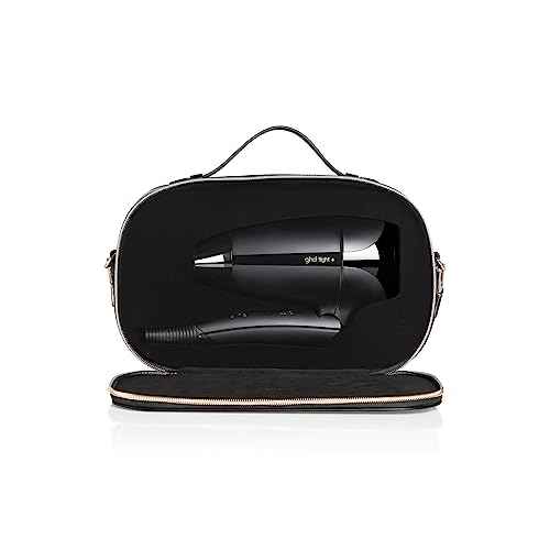 ghd Flight+ Travel Hair Dryer ― 1300w Professional Portable Hair Volumizer, Suitcase Friendly, Lightweight, Powerful, and Compact Blow Dryer with Luxurious Travel Case ― Black