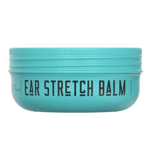 BASE LABORATORIES Ear Stretching Balm For Ear Gauges | Ear Stretching Balm For Earlobe Stretching & Preparation | All Natural Piercing Aftercare With Shea Butter & Eucalyptus Oil | 1.7 oz