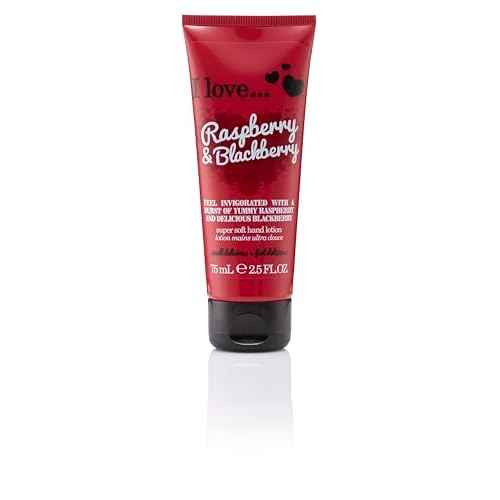 I Love Raspberry and BlackBerry Super Soft Hand Lotion - Hand Lotion for Dry Skin - Sweet Fragrance with Fruit Extracts - Organic Hand Cream - 2.5 oz