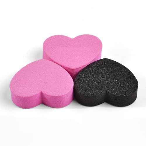 50PCS Heart Shape Nail File Double-Sided Sponge Nail File Sponge Nail Buffers for Acrylic Nails,Manicure Tool