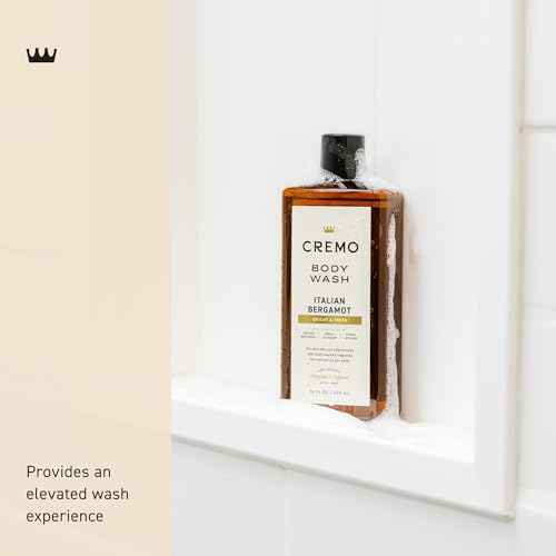 Cremo Body Wash Men, Notes of Italian Bergamot, Neroli Blossom, and Fresh Vetiver, Rich-Lathering Italian Bergamot, 16 Fl Oz