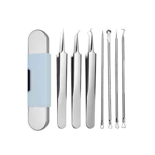Medical Grade Blackhead Extraction Tool Kit - Blackhead Remover Tool Comedones Extractor Acne Removal Kit for Blemish - Whitehead Popping - 7 Pcs Set Removing for Nose Face Tools (Content 7-Piece Set)