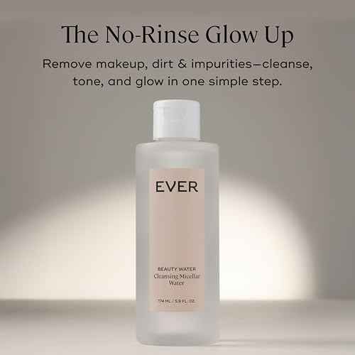 EVER Beauty Water Micellar Cleaning Water & Eye Makeup Remover ? Rose Water, Lactic Acid & Pro/Prebiotics Cleanser for Sensitive Skin, Removes Waterproof Makeup, Tones & Hydrates - 5.9 fl oz