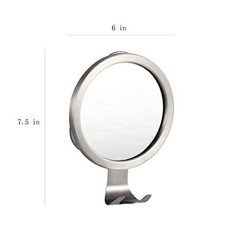 Ettori Shower Mirror Fogless for Shaving with Razor Holder, Powerful Lock Suction Fogless Mirror for Shower