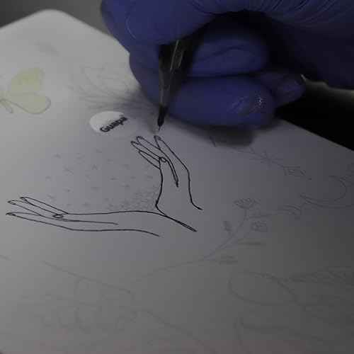 3pcs White Silicone Tiny Tattoo Practice Skins with Design Double-Sided Minimalist Tattoo Practice Pad