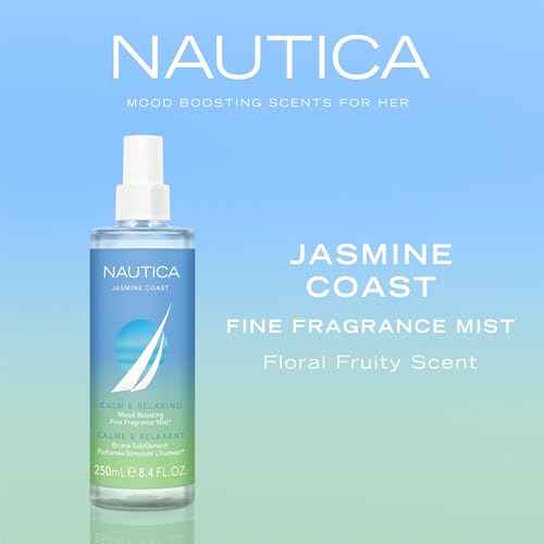 Nautica for Her Jasmine Coast Body Mist, 8.4 Fl Oz (Pack of 1), Notes of Pear, Jasmine, and Musk, Women's Fragrance, Long Lasting, Mood-Boosting Fragrance, Vegan Formula