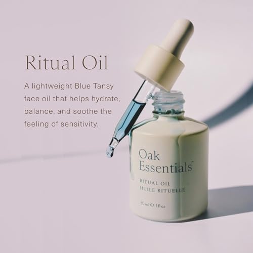 Oak Essentials Ritual Oil | Lightweight Blue Tansy Face Oil with Vitamin-Rich Botanicals for Restoring Balance and Radiance, 1 Fl Oz