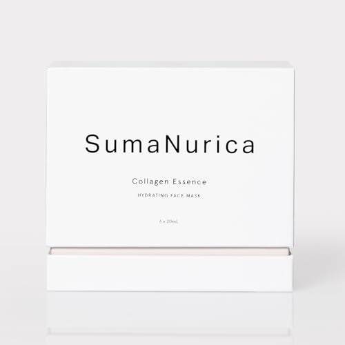 SumaNurica Collagen Essence Hydrating Face Mask - Deeply Nourishing Mask for Face - Reduces Fine Lines, Wrinkles- Vegan, Fragrance Free - 6 x 0.67 oz
