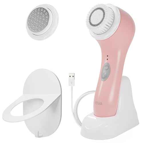 Spa Sciences - NOVA - Sonic Cleansing Brush with Bristles & Infusion System ? Anti-Aging Facial Exfoliating, Waterproof, and USB Rechargeable