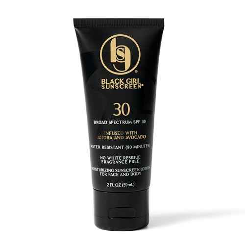 BLACK GIRL SUNSCREEN - Face & Body Moisturizing Sunscreen Lotion SPF 30, No White-Residue for Melanin Rich Skin (2 Fl. Oz.)