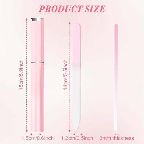 NICEMOVIC 6 Pack Glass Nail File for Natural Nails, Stocking Stuffers for Teen Girls Women Adults, Eater Valentines Birthday Christmas Gifts for Teens Girl Grandkids Mom Wife Her, Nail File and Buffer