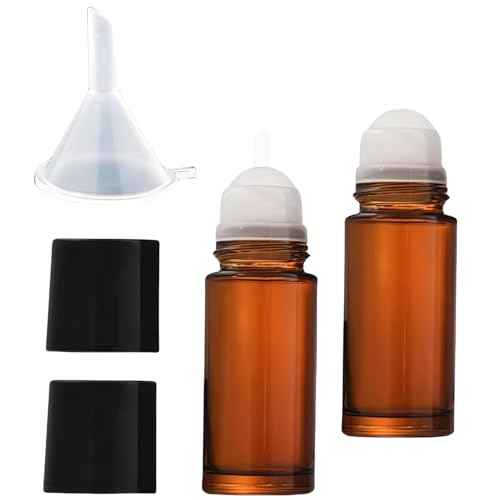 2Pcs Brown 30ml Glass Essential Oil Roller Bottles,Perfume Roller,Refillable Roll on Bottles Container Empty Deodorant Rollerball Beauty and Personal Care Tools for Fragrance Cosmetics Roll on ottles