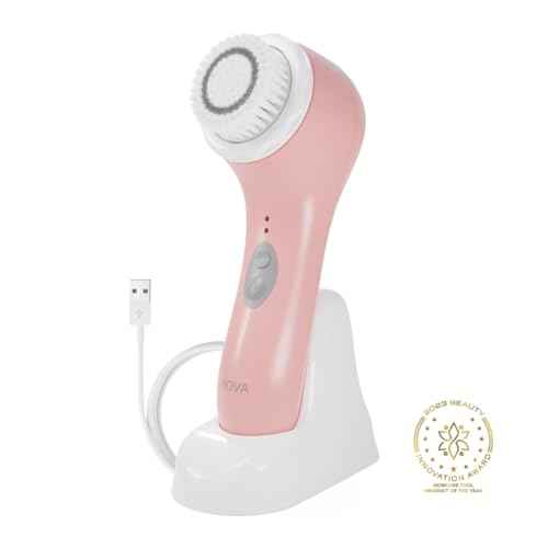 Spa Sciences - NOVA - Sonic Cleansing Brush with Bristles & Infusion System ? Anti-Aging Facial Exfoliating, Waterproof, and USB Rechargeable