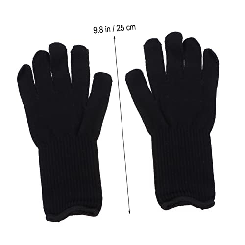 Hair Straightener Curler Gloves 2 Pack Heat Resistant Perm Gloves Anti-scalding Heatproof Black for Styling