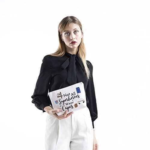 TSOTMO Mail Lady Gift Not All Superheroes Wear Capes Mailman Mail Carrier Appreciation Gift Makeup Bag (Wear capes mail lady)