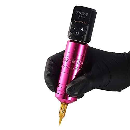Ambition Torped 32mm Rotary Tattoo Machine Short Pen with Brushless Motor Professional Cartridges Tattoo Gun with RCA Cord for Tattoo Artists