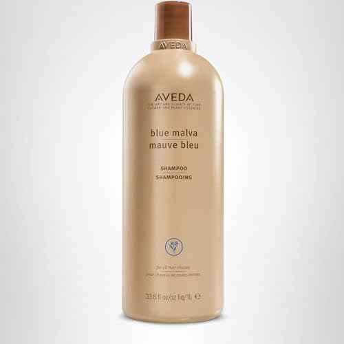 Aveda Blue Malva Shampoo | Purple Shampoo for Gray and Blonde Hair | Neutralizes Brassiness and Yellow Tones | Liter Size | 33.8 Fl Oz