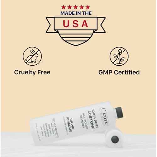 100% Pure Acetone Nail Polish Remover | Professional Quality | Easy To Use | Rapidly Removes Natural, Gel, Acrylic, and Glitter Nails | 8 Fl oz