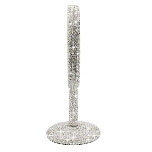 Bling Rhinestone Portable Magnified Double Sided Swivel Makeup Vanity Mirror, 360¡ÆRotate Makeup Mirror Round Shaped Two-Sided Makeup Mirror (Silver)