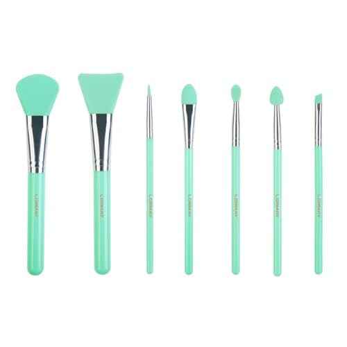 LORMAY 7 Pcs Silicone Brush Applicator Kit for UV Resin Epoxy Art Crafting and Cream Makeup Products (Mint Green)