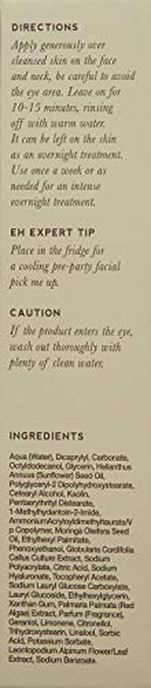 Emma Hardie 75ml Moringa Renewal Treatment Mask, Moisturizes & Firms Skin, Reduces Pigmentation & Evens Out Complexion, Suitable for Sensitive Skin, Vegan & Cruelty Free