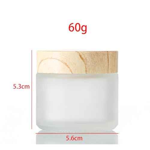 2oz Frosted Glass Jar 6 Pcs 60ml Empty Cream Jar Travel Sample Jar Cosmetic Containers Refillable Makeup Jar Pot For Cream Lotion Cosmetics Ointments