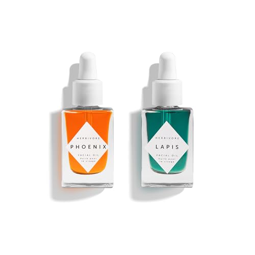 HERBIVORE Hydrating + Balancing Facial Oil Regimen | Skin Care Bundle Including Lapis and Phoenix