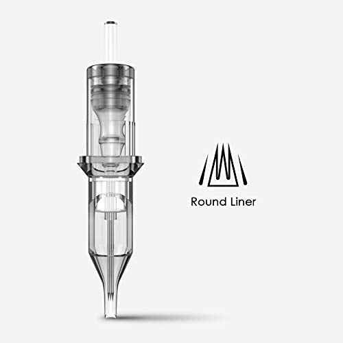 Wormhole Tattoo Cartridge Needles, 7RL Tattoo Needles 20PCS Disposable Tattoo Needle Cartridge Round Liner Cartridge Needles for Tattoo Pen Tattoo Machine Tattoo Supplies 1207RL