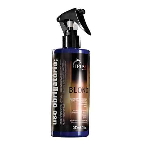 TRUSS Purple Hair Spray & Blonde Toner - Hair Lightening Spray & Reconstructor with Customizable Toning - Deluxe Prime Champagne Blonde - For Brassy, Gray, Bleached, or Blonde Locks (8.79 Oz)