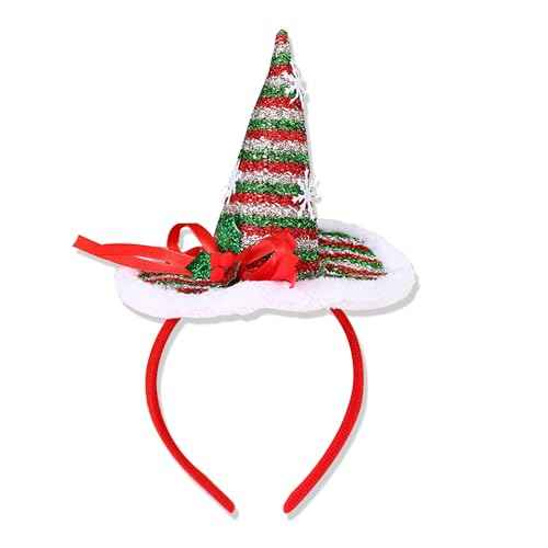 BELSITA Christmas Headbands Santa Hat Hair Bands Glitters Christmas Hair Hoops White Snowflake Ribbon Headdress for Adult Costume Clothes Makeup Decorations Party Gift