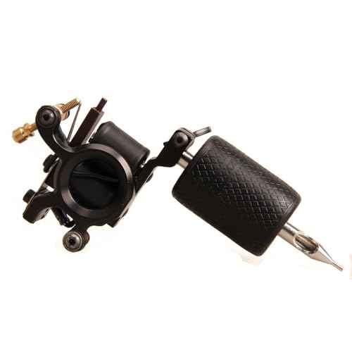 Coil Tattoo Machine Gun Iron Liner 10 Wraps Coils Shader Tattoo Kit Selflock Tattoo Grip Tube 25mm Silicone Grips Cover Tattooing Tips 5F 5R for Starter Tattooist