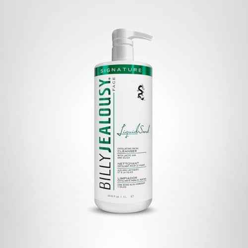 Billy Jealousy LiquidSand Exfoliating Face Cleanser for All Skin Types, Mens Face Wash for Daily Exfoliation of Dead Skin Cells & Grime, Cleans, Softens & Nourishes Skin, 33.8 Fl Oz