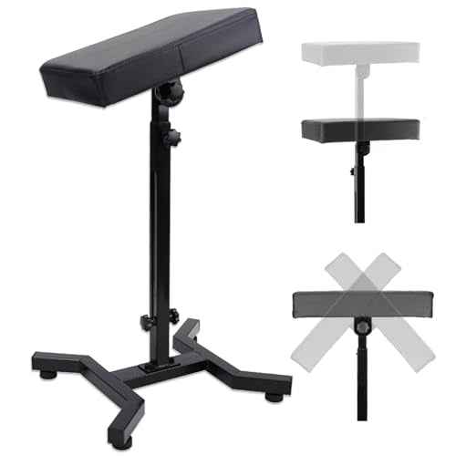 Tattoo Arm Rest Stand with 180¡Æ Tilt & Height Adjustable (28"-39"), Thickened PU Leather Pad, Four-Corner Non-Slip Base, Foldable & Portable for Tattoo Artist Studio Client