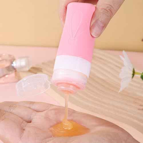 INSFIT Travel Bottles for Toiletries, TSA Approved 2oz Travel Size Containers, BPA Free Leak Proof Squeezable Silicone Tubes for Shampoo Conditioner Lotion Soap with Labels