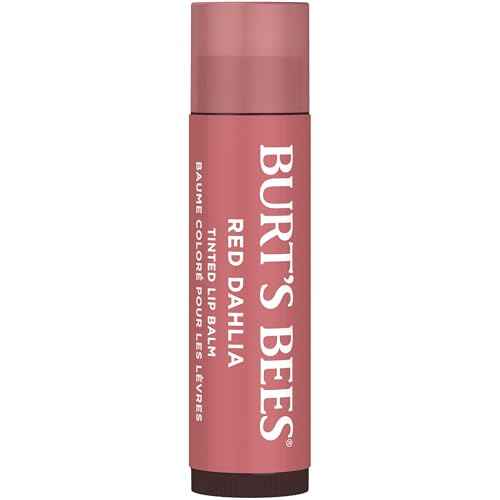 Burt's Bees Lip Tint Balm Stocking Stuffers Gifts, Long Lasting 2 in 1 Duo Tinted Balm Formula, Color Infused with Hydrating Shea Butter for a Natural Looking Buildable Finish, Red Dahlia (2-Pack)