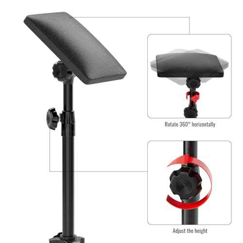 Wormhole Tattoo Arm Rest, Tattoo Chair for client, Tattoo Armrest Stand Tripod, 180¡Æ Rotation Adjustable Height and Tilt, Thicken Soft Sponge Pad 8.66*6.69*1.46in, Foldable Arm Rest for Tattoo Studio
