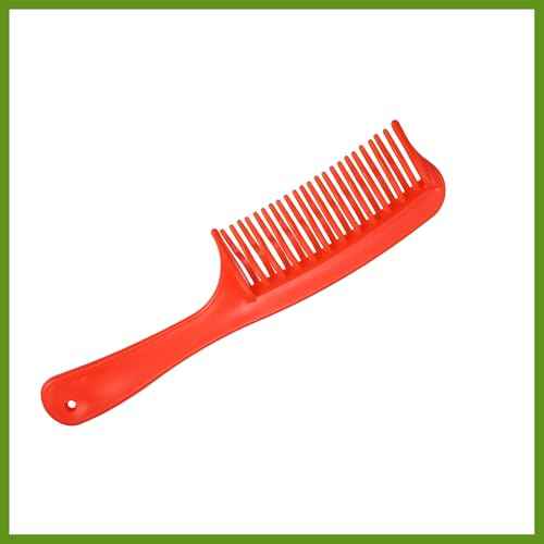 Detangling Hair Comb, Double Row Tooth Hair Comb Hairdressing Styling Tool for Curly Hair, Red, 7.87"x1.77" Beauty