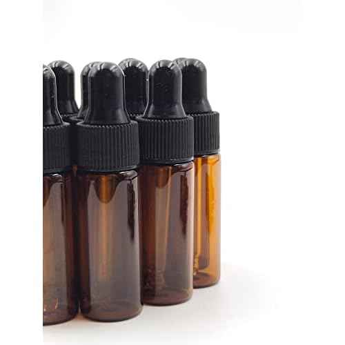 15Packs 5ml Tiny Amber Glass Mini Dropper Bottles for Essential Oils, Cosmetics, and Liquid Small Empty Travel Sample Vials with Dropper and Black Caps