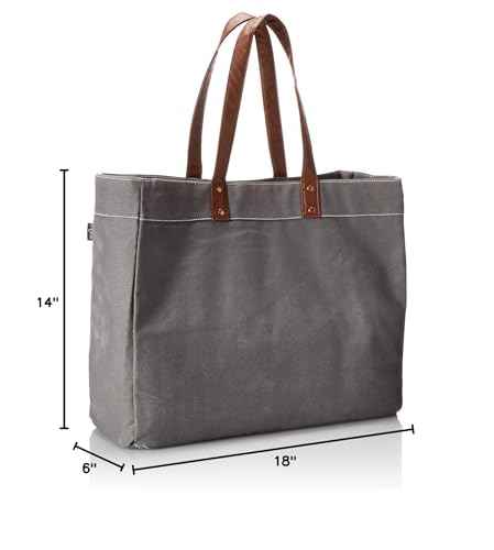maika Recycled Canvas Carryall Tote Bag, Waxed Ash