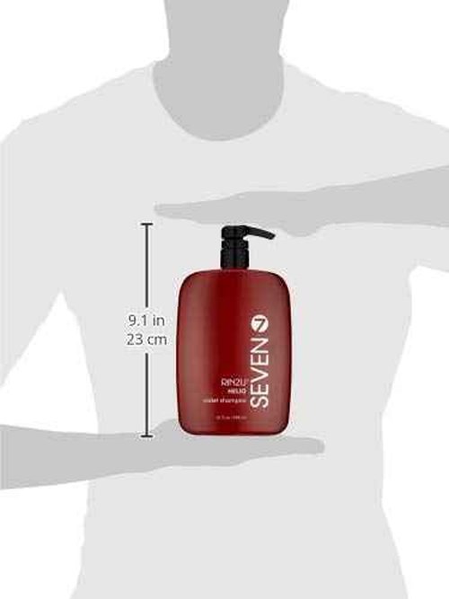 SEVEN Hair Care Rinzu Helio Violet Shampoo for Women & Men with Green Tea & Amino Acid, Purple Shampoo for Blonde Hair & Brassiness, Sulfate + Paraben Free, Cruelty Free, Made in USA, 32 oz