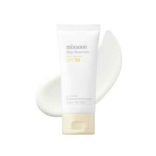 mixsoon Bean Sunscreen 1.69 Fl. Oz. / 50ml SPF 50 Airy Texture Type Lightweight No White Cast For Face Korean Glass Skin Care