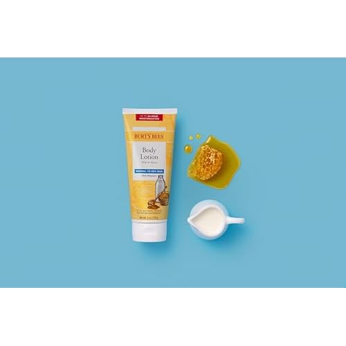 Burt's Bees, Body Lotion With Milk and Honey, Moisturizing Lotion for Normal to Dry Skin, 98.6 Percent Natural Origin Skin Care, 6 oz. Bottle (3-Pack)