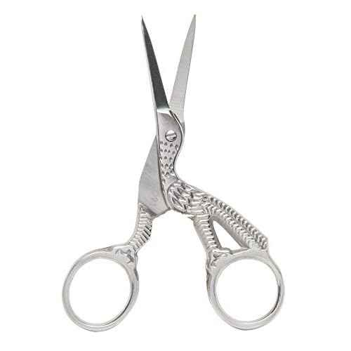 Diane Stork Scissors for Eyebrow Trimming, Facial Hair Grooming Shears, Beauty Tools and Accessories for Women and Men, Silver, 3.75¡±