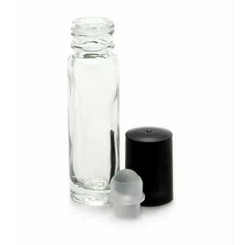 Vivaplex 24, Clear, 10 ml Glass Roll on Perfume Bottles with 3 ml Dropper